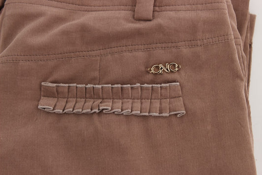 Costume National Chic Brown Cropped Corduroy Pants