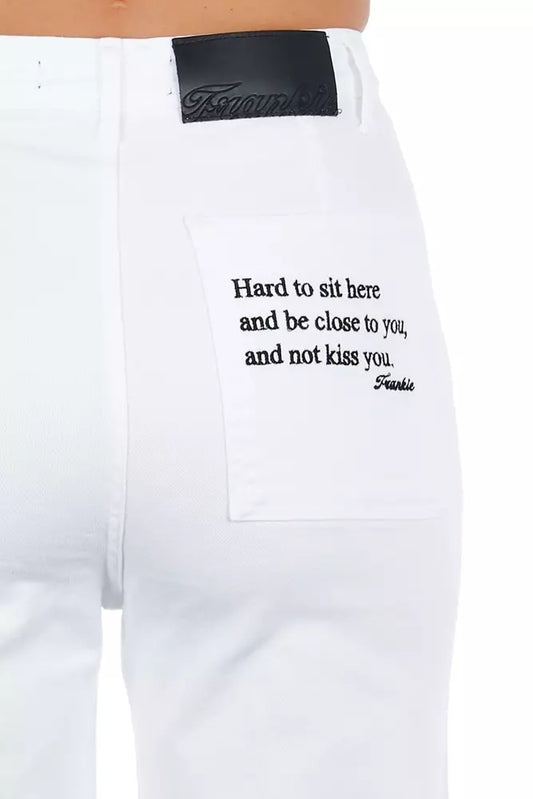 Frankie Morello White Cotton Women's Cropped Trouser