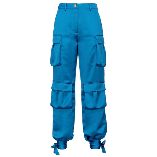 PINKO Light Blue Polyester Women Trouser