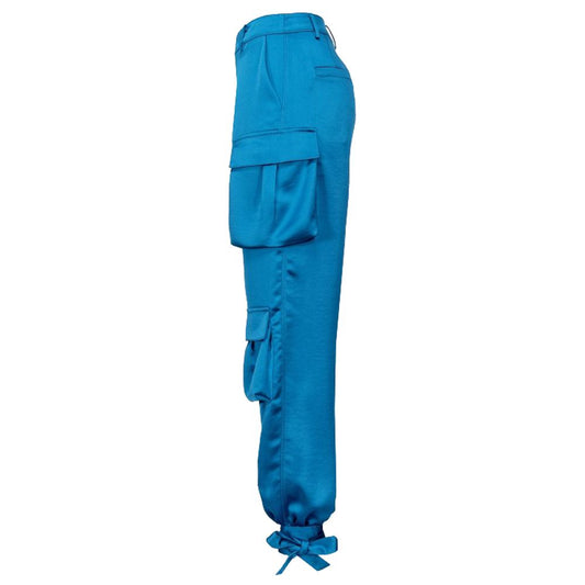 PINKO Light Blue Polyester Women Trouser
