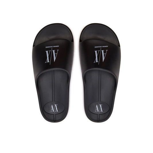 Armani Exchange Black And White Polyethylene Sandal