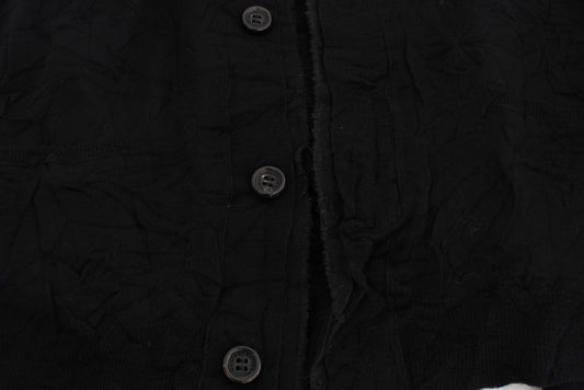 Costume National Elegant Black Merino Wool Cardigan