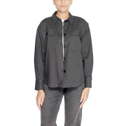 Jacqueline De Yong Black Recycled Cotton Shirt