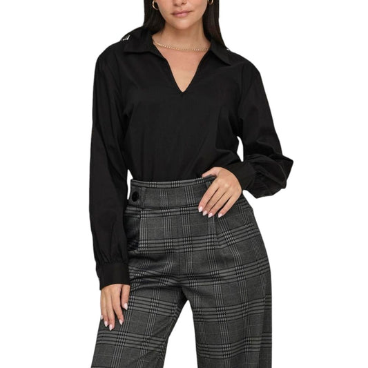 Jacqueline De Yong Black Cotton Shirt