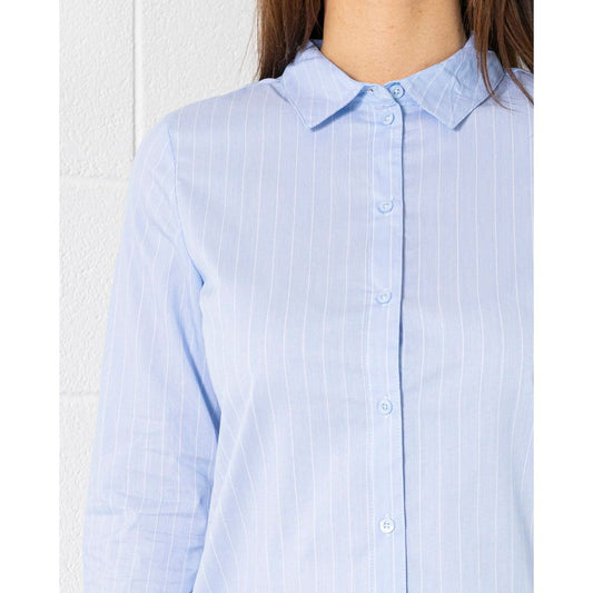 Jacqueline De Yong Blue Cotton Shirt