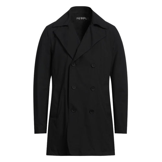 People Of Shibuya Black Recycled Polyester Men Trench