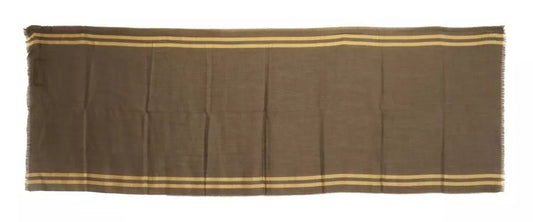 Dolce & Gabbana Green Striped Cashmere Wrap Fringes Scarf