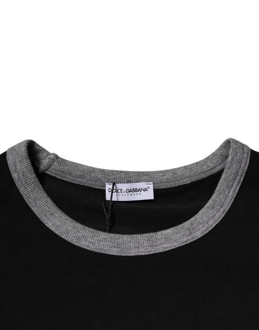 Dolce & Gabbana Black Cotton DG Sport Crew Neck T-shirt