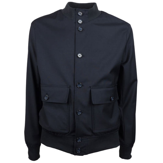Made in Italy Blue Wool Vergine Jacket