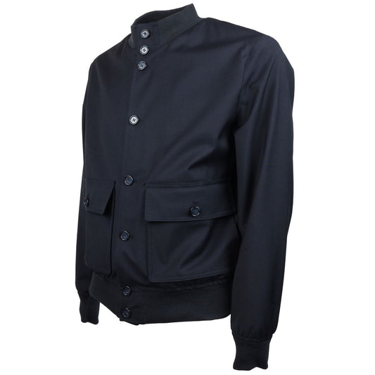 Made in Italy Blue Wool Vergine Jacket