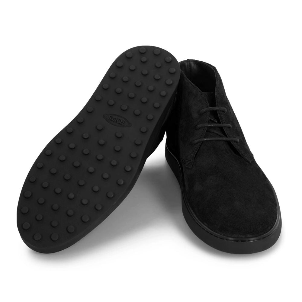 Tod's Black Calfskin Men Derby Shoe