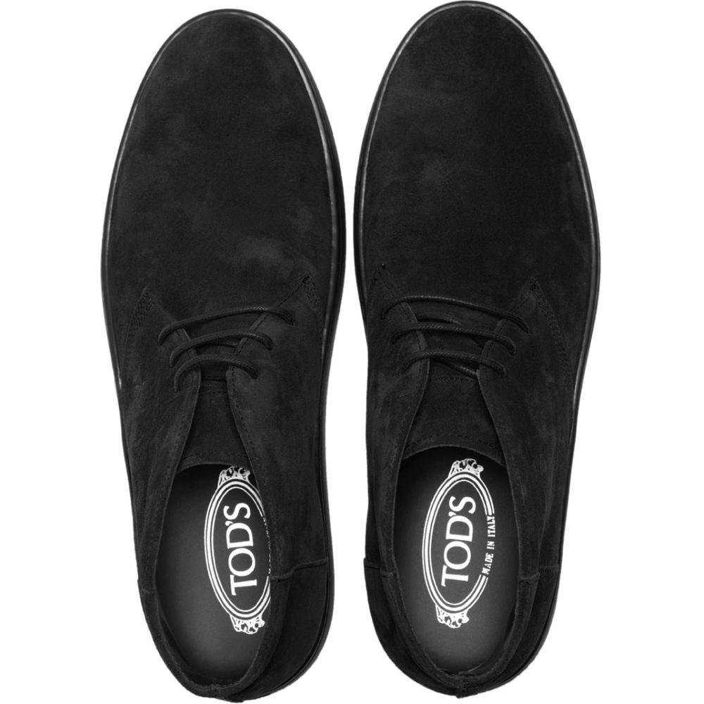 Tod's Black Calfskin Men Derby Shoe