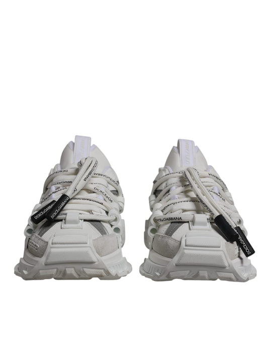 Dolce & Gabbana White Nylon Low Top Space Men Sneakers Shoes