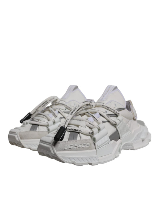 Dolce & Gabbana White Nylon Low Top Space Men Sneakers Shoes