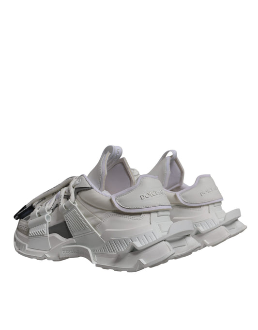 Dolce & Gabbana White Nylon Low Top Space Men Sneakers Shoes