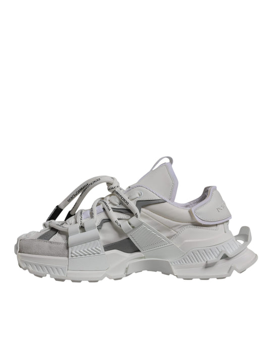 Dolce & Gabbana White Nylon Low Top Space Men Sneakers Shoes