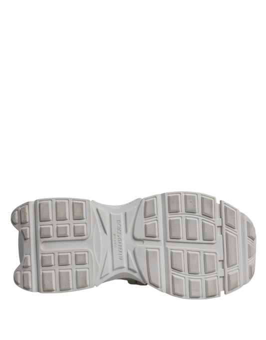 Dolce & Gabbana White Nylon Low Top Space Men Sneakers Shoes