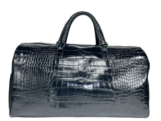 Michael Kors Bedford Travel XL Embossed Duffle Bag Weekender Black