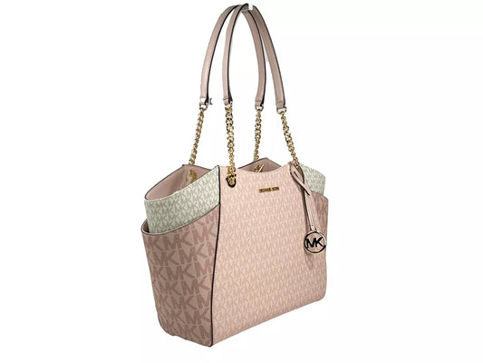 Michael Kors Jet Set Large Chain Shoulder Tote Bag Powder Blush Multi
