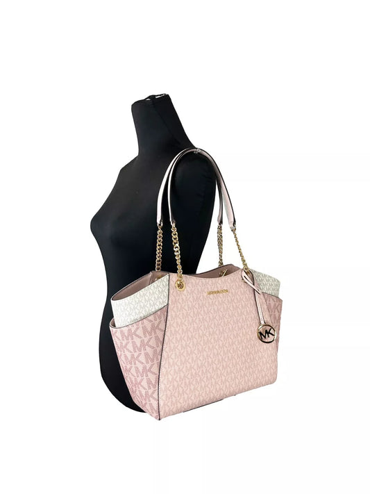Michael Kors Jet Set Large Chain Shoulder Tote Bag Powder Blush Multi