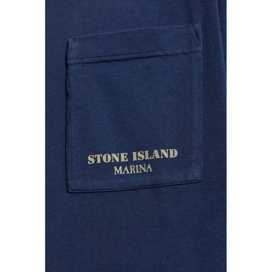 Stone Island Blue Cotton T-Shirt