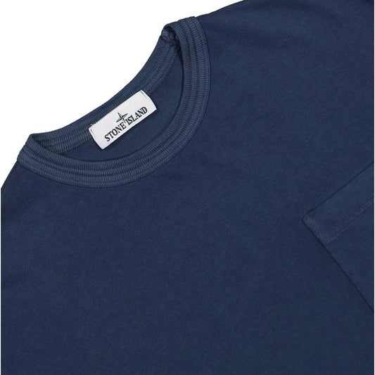 Stone Island Blue Cotton T-Shirt