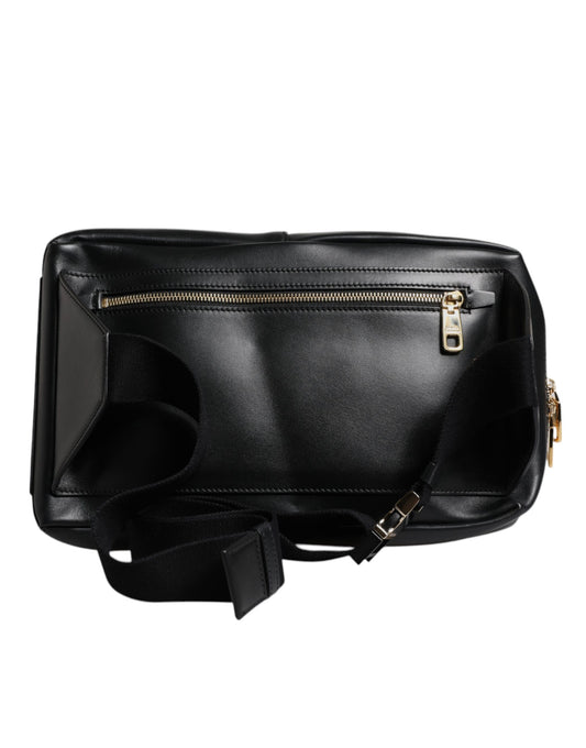 Dolce & Gabbana Black Logo Leather Belt Waist Shoulder Men Crossbody Bag