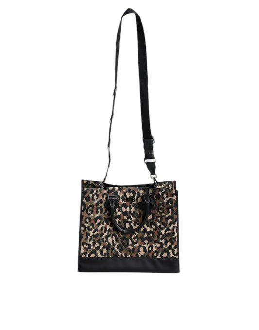 Dolce & Gabbana Multicolor Leopard Shopping Tote Shoulder Bag