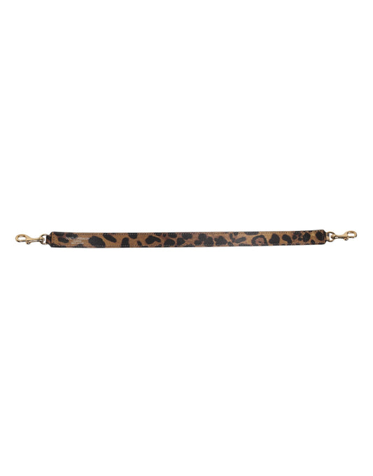 Dolce & Gabbana Brown Leopard Calf Leather Bag Shoulder Strap