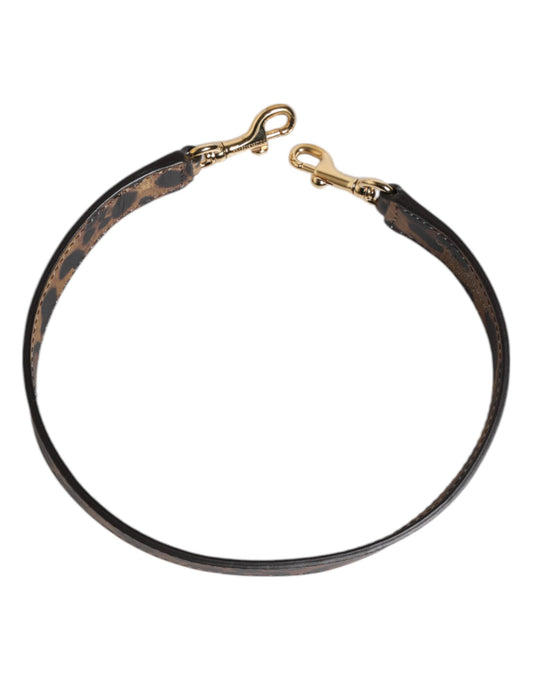 Dolce & Gabbana Brown Leopard Calf Leather Bag Shoulder Strap