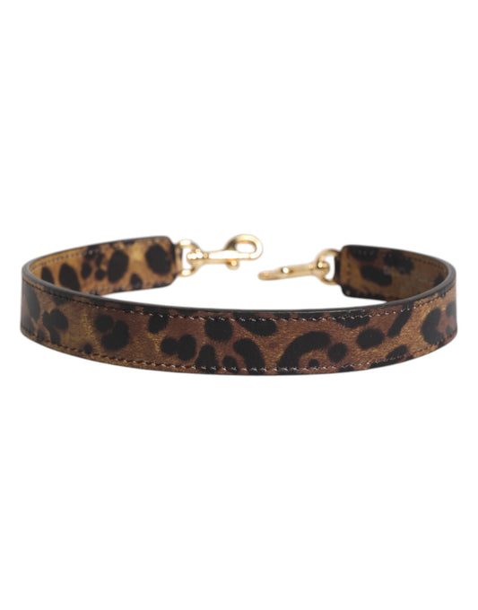 Dolce & Gabbana Brown Leopard Calf Leather Bag Shoulder Strap