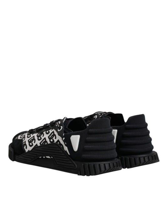 Dolce & Gabbana Black Logo Lace Up Low Top NS1 Sneakers Shoes