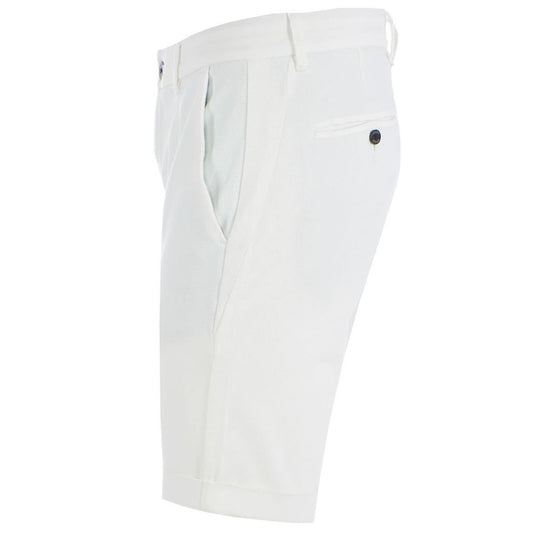 Yes Zee White Cotton Short