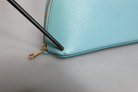 Dolce & Gabbana Light Blue Leather Handbag Clutch Mini Purse Pouch Bag