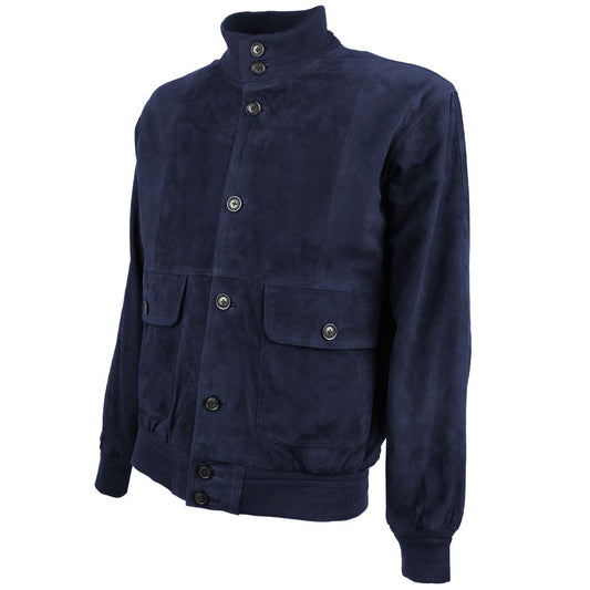 Emilio Romanelli Blue Calfskin Jacket