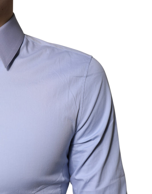 Dolce & Gabbana Light Blue Cotton SICILIA Dress Formal Shirt