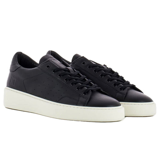 D.A.T.E Black Leather Sneaker