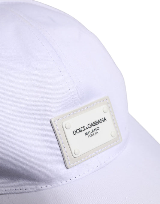 Dolce & Gabbana White DG Logo Plaque 6 Panels Baseball Cap