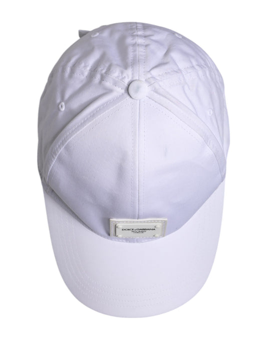 Dolce & Gabbana White DG Logo Plaque 6 Panels Baseball Cap