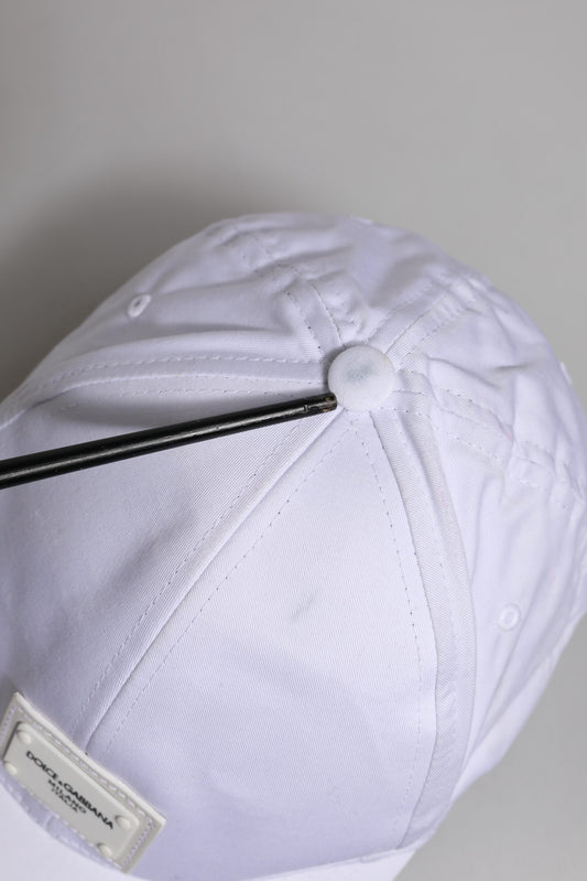 Dolce & Gabbana White DG Logo Plaque 6 Panels Baseball Cap