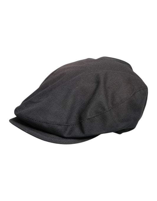 Dolce & Gabbana Black Cotton Newsboy Capello Cabbie Hat