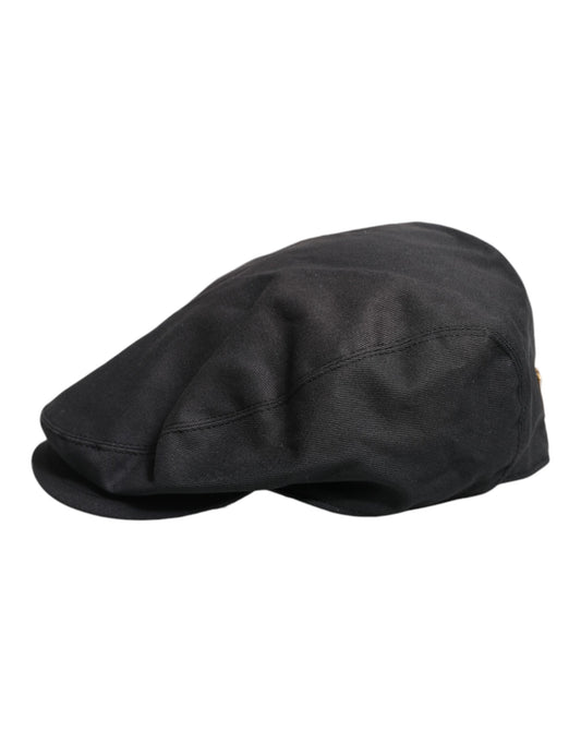 Dolce & Gabbana Black Cotton Newsboy Capello Cabbie Hat