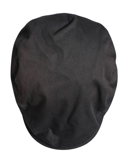 Dolce & Gabbana Black Cotton Newsboy Capello Cabbie Hat
