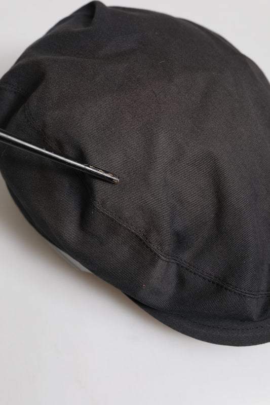 Dolce & Gabbana Black Cotton Newsboy Capello Cabbie Hat