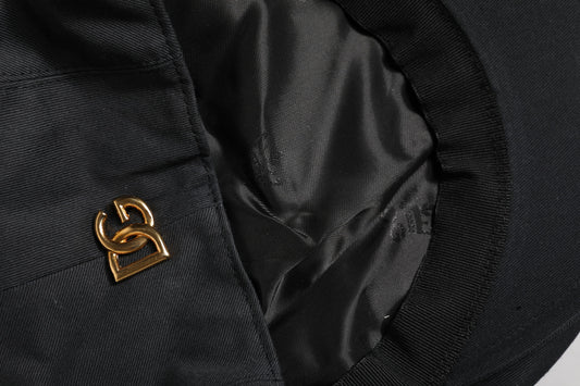 Dolce & Gabbana Black Cotton Newsboy Capello Cabbie Hat