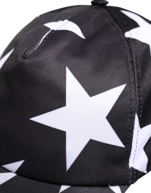 Dolce & Gabbana Black Star Print Polyester Baseball Cap