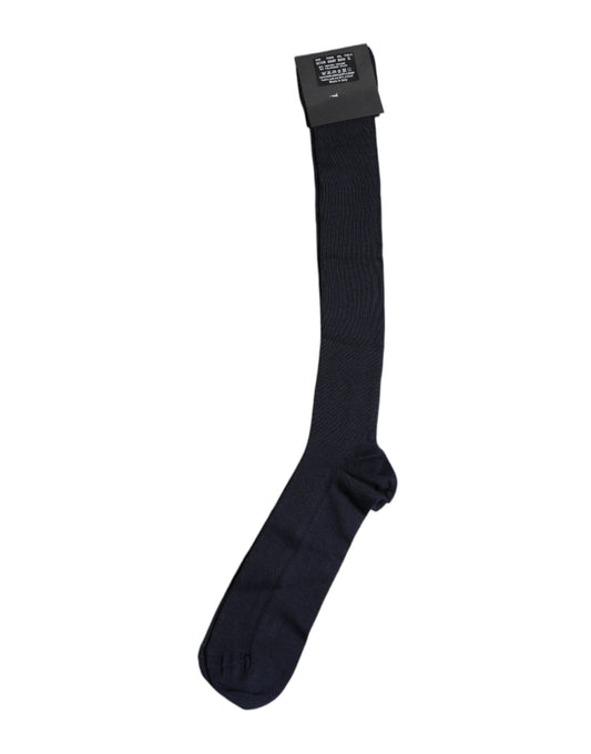 Dolce & Gabbana Black Viscose Logo Over The Calf Socks