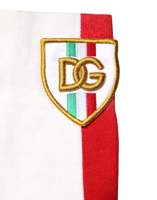 Dolce & Gabbana Multicolor Cotton DG Logo Patch Mid Calf Socks