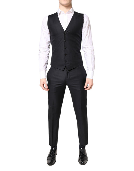 Dolce & Gabbana Blue MARTINI Wool Formal 3 Piece Suit