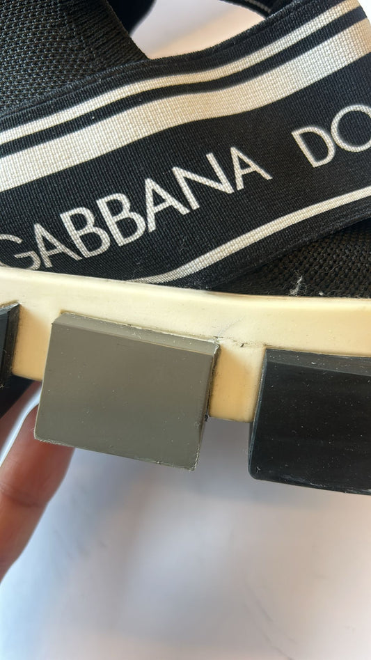 Dolce & Gabbana Black White Slip On Sorrento Sneakers Shoes
